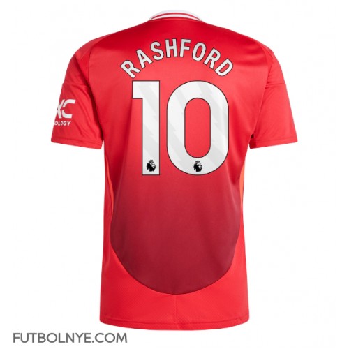 Camiseta Manchester United Marcus Rashford #10 Primera Equipación 2024-25 manga corta